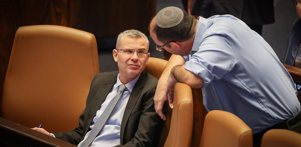 שר המשפטים יריב לוין ושמחה רוטמן במליאה / צילום: נועם מושקוביץ', דוברות הכנסת
