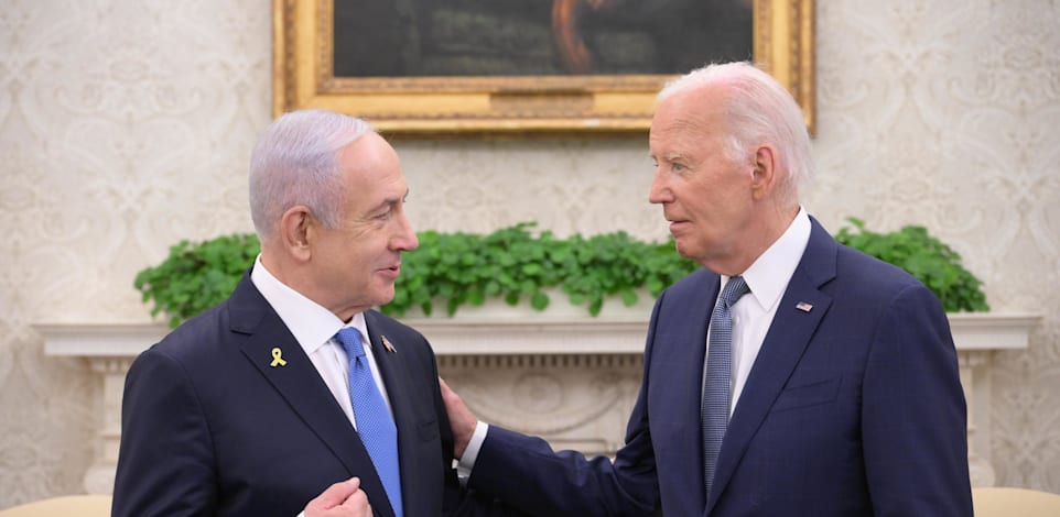 פגישת רה''מ בנימין נתניהו עם נשיא ארה''ב ג'ו ביידן בבית הלבן, יולי האחרון / צילום: עמוס בן גרשום לע''מ