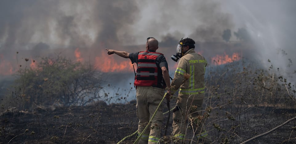 שריפה שנוצרה ברמת הגולן בעקבות תקיפה של חיזבאללה (יולי) / צילום: ap, Gil Eliyahu