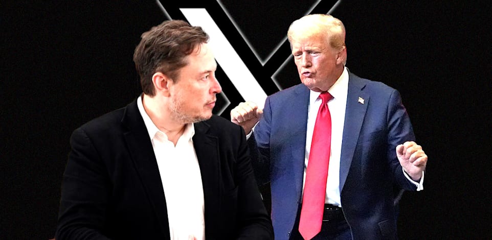 דונלד טראמפ ואילון מאסק / עיבוד: טלי בוגדנובסקי, צילומים: AP-Rick Bowmer, חיים צח-לע''מ