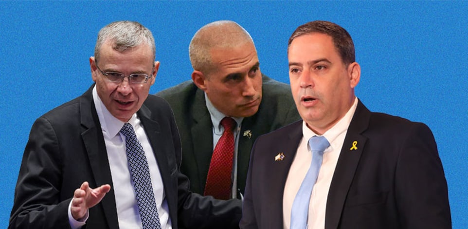 עו''ד עמית בכר, ח''כ חנוך מילביצקי, השר יריב לוין / צילום: דוברות לשכת עורכי הדין, נועם מושקוביץ'/דוברות הכנסת