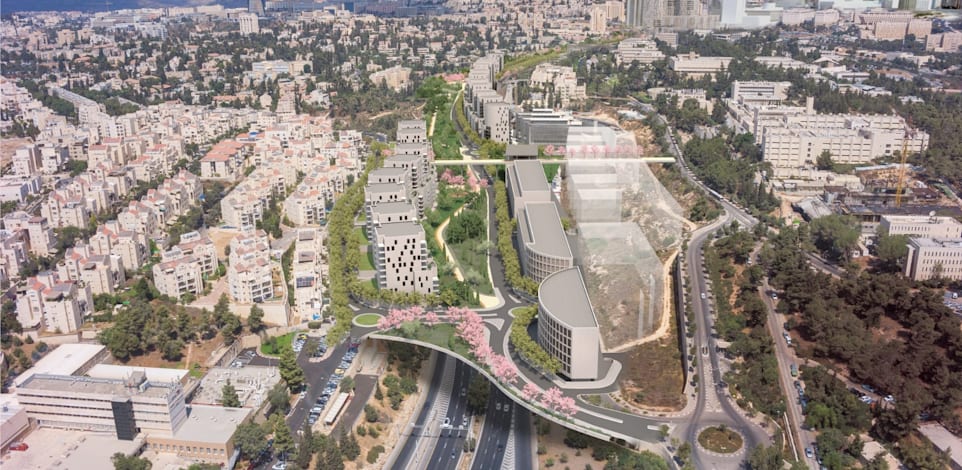 תוכנית קירוי כביש בגין בירושלים / הדמיה: קולקר קולקר אפשטין אדריכלים