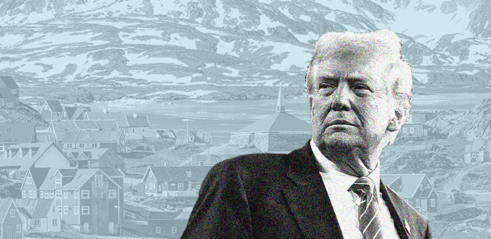 דונלד טראמפ על רקע גרינלנד. הודיע על מינוי אחראי לסיפוח האי / צילומים: רויטרס, שאטרסטוק