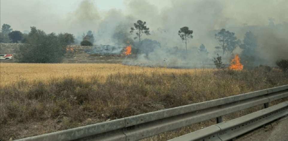 השרפה ליד מושב תרום שבאזור בית שמש / צילום: כב''ה ירושלים