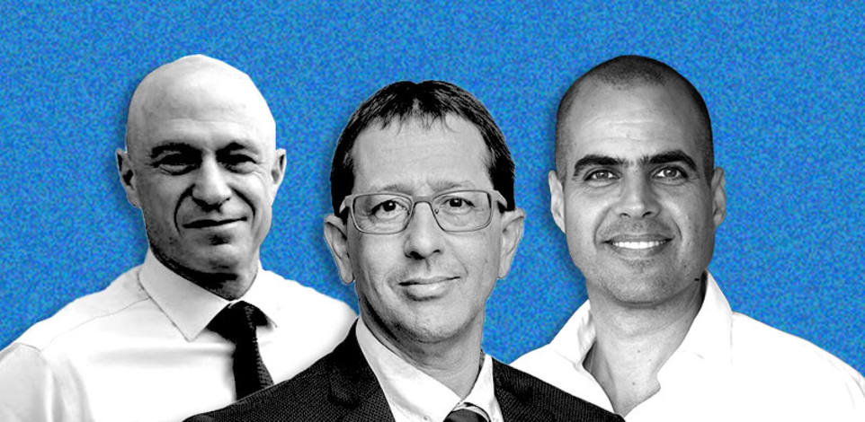מיכאל קלמן, ניר כהן ויורם נוה / צילום: נטי לוי טל שחר, הבורסה לני''ע ת''א