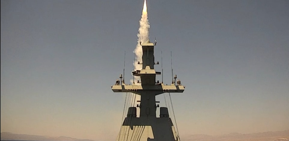תיעוד מרגע שיגור המיירט מספינת הטילים ''סער 6'' / צילום: דובר צה''ל
