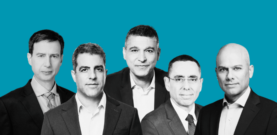 ידין ענתבי, אבי לוי, משה לארי, אלי כהן, חנן פרידמן / צילום: יונתן בלום, ישראל הדרי, אייל טואג, באדיבות מזרחי-טפחות, אורן דאי