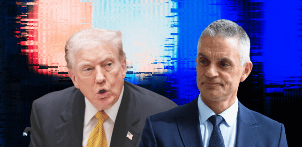 מנכ''ל BBC טים דייווי ונשיא ארה''ב דונלד טראמפ / צילום: Reuters, Jonathan Ernst