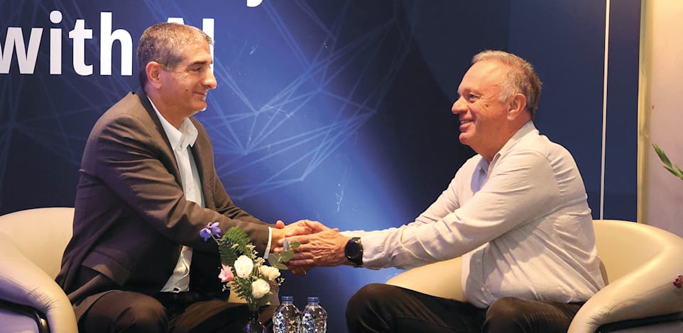 מנכ''ל שיבא יצחק קרייס וסמנכ''ל טכנולוגיות באנבידיה העולמית מיכאל כגן / צילום: יחידת הצילום שיבא