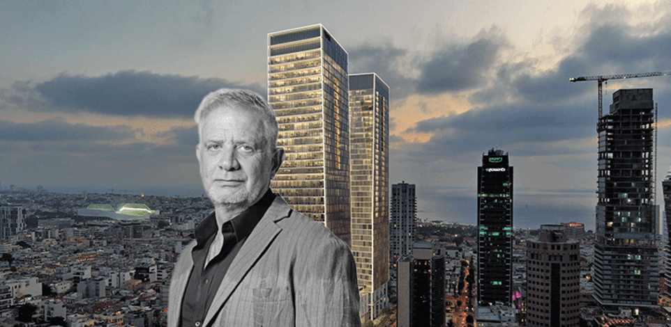 יוסי תורג'מן, והדמיית פרויקט YBOX art / צילום: משה צור אדריכלים, יובל חן