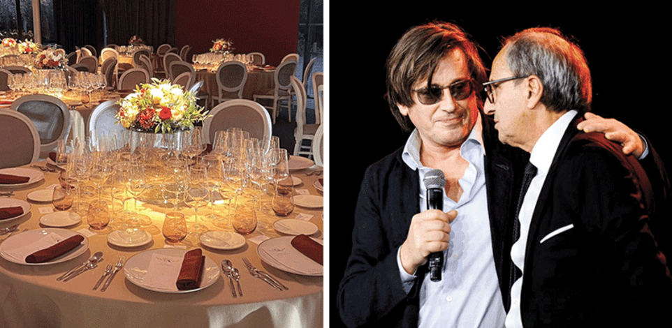 משמאל: אירוע ''נוצות הזהב'', מייסד האירוע פול אמסלם והזמר הצרפתי תומאס דיטרון. לנער את השיח מאינטרסים / צילום: Paul Bourdel