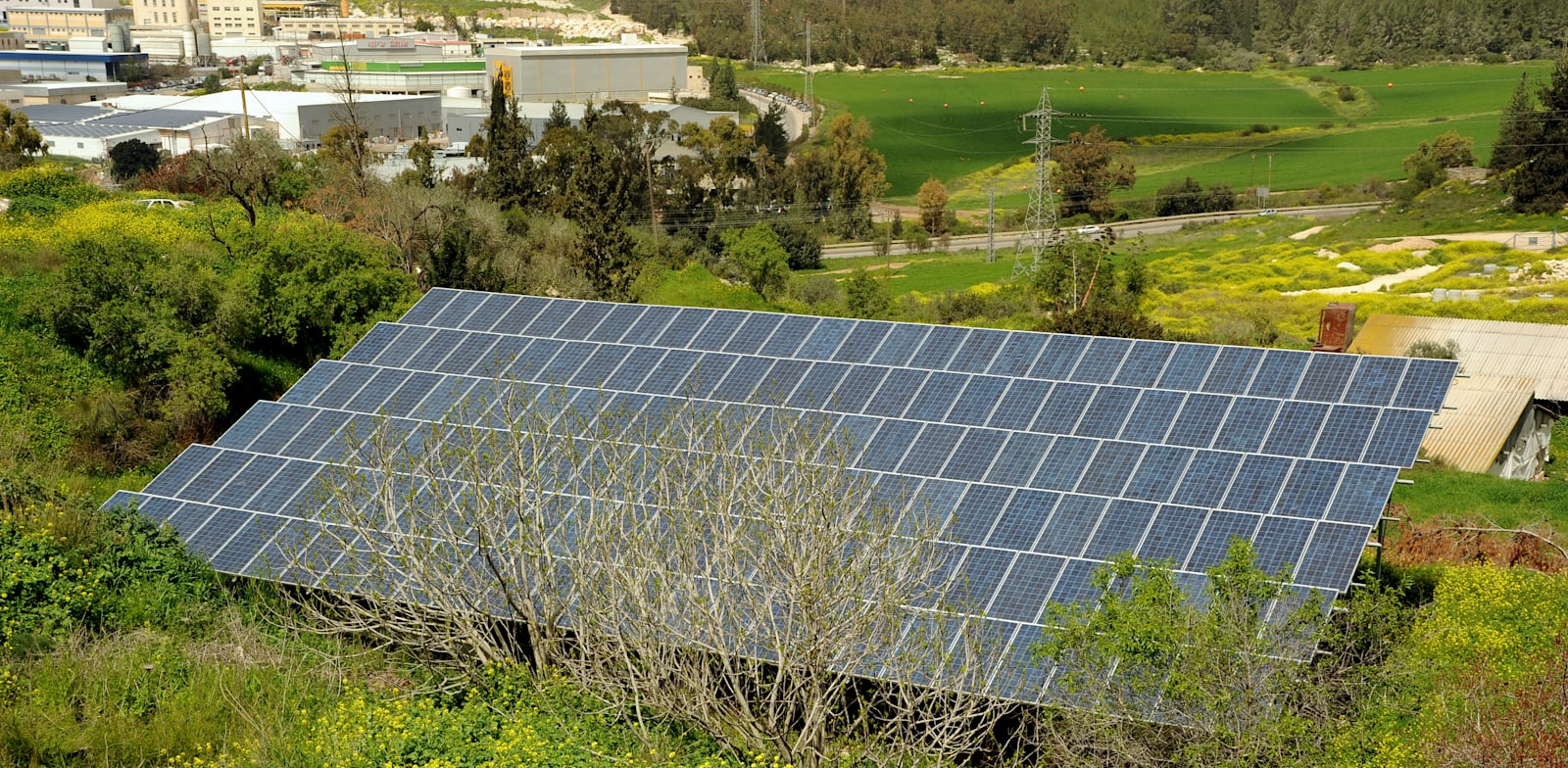 מערכת סולארית במושב נחם / צילום: איל יצהר