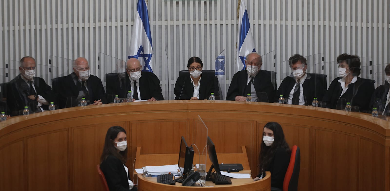 שופטי בית המשפט העליון. האמון של הציבור היהודי במערכת המשפט ממשיך לרדת / צילום: אמיל סלמן-הארץ