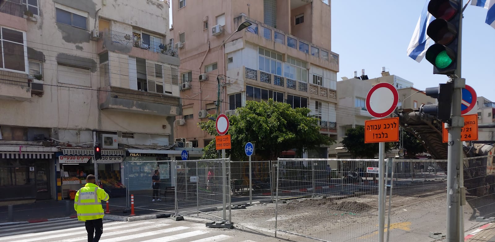 עבודות הרכבת הקלה ברחוב בן יהודה בתל אביב / צילום: איל יצהר