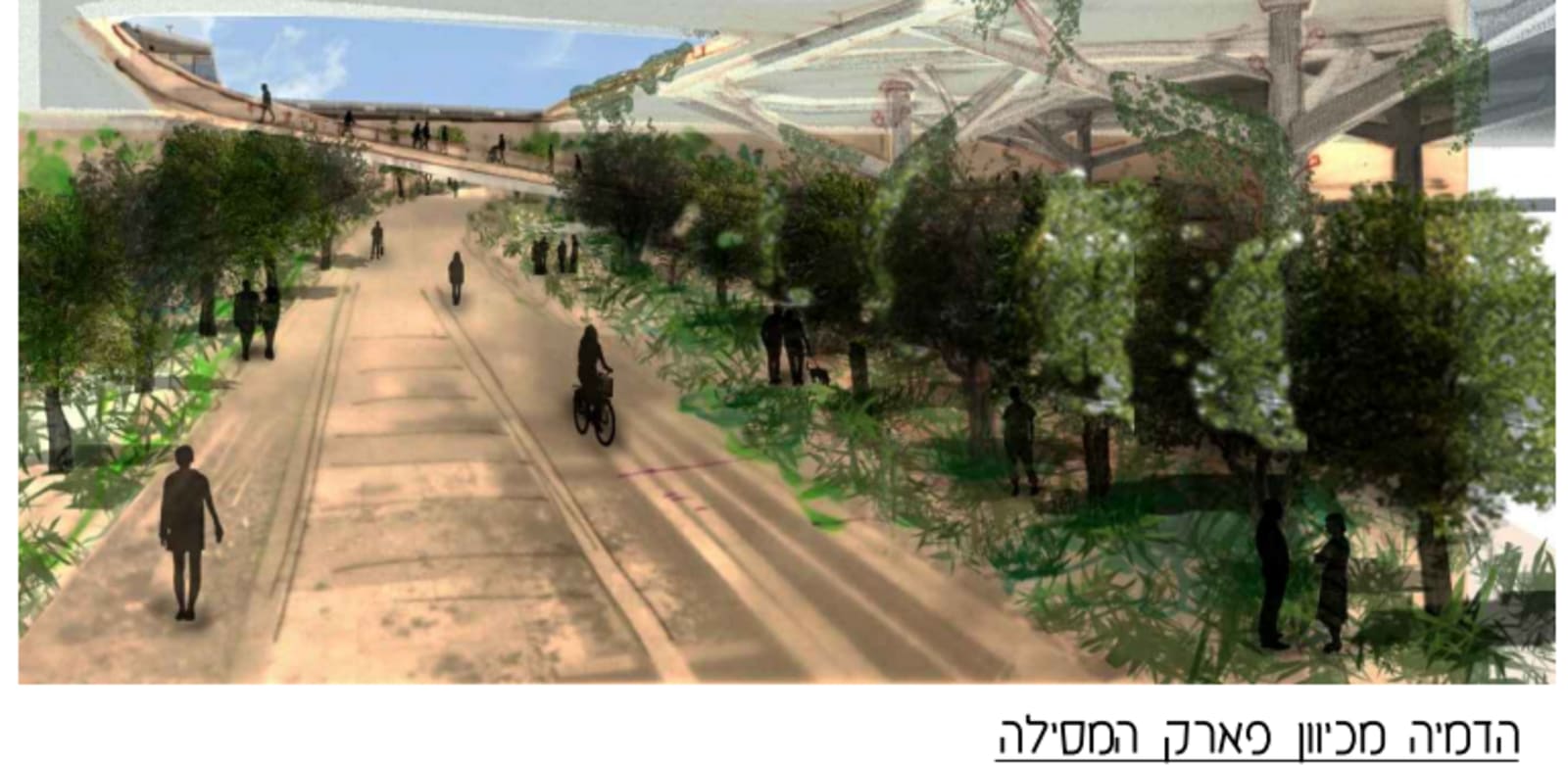 הקומה העליונה של מתחם חניון בנבנישתי / הדמיה: אדריכל חיים לוטנר