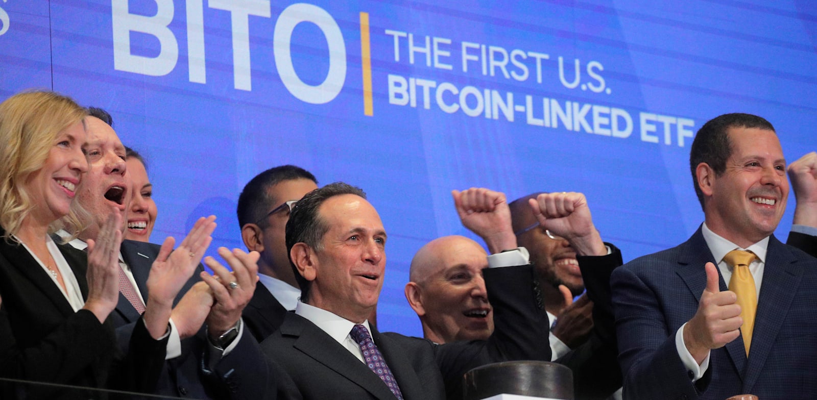 הנפקת קרן הסל של Proshares, שעוקבת אחרי חוזי הביטקוין / צילום: Reuters, Brendan McDermid