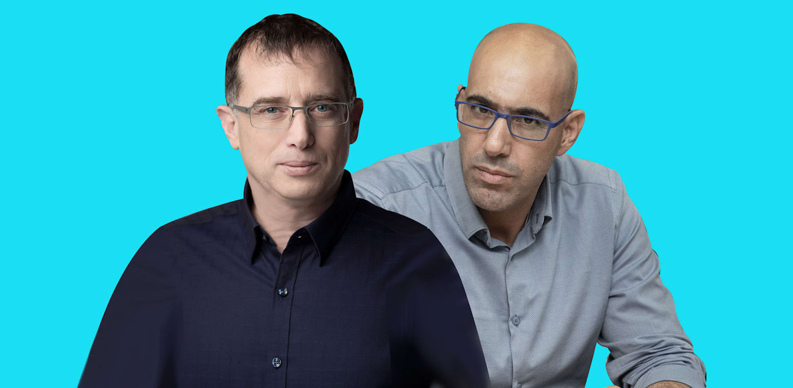 יו''ר ועד עובדי פלאפון ובזק בינלאומי, יחיאל שמן, ומנכ''ל אלפא, רן גוראון / צילום: כדיה לוי, רמי זרנגר