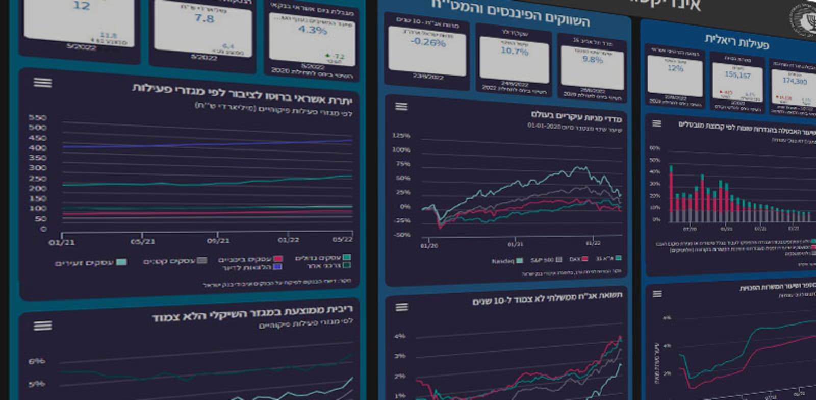 הדשבורד החדש באתר בנק ישראל / צילום: צילום מסך