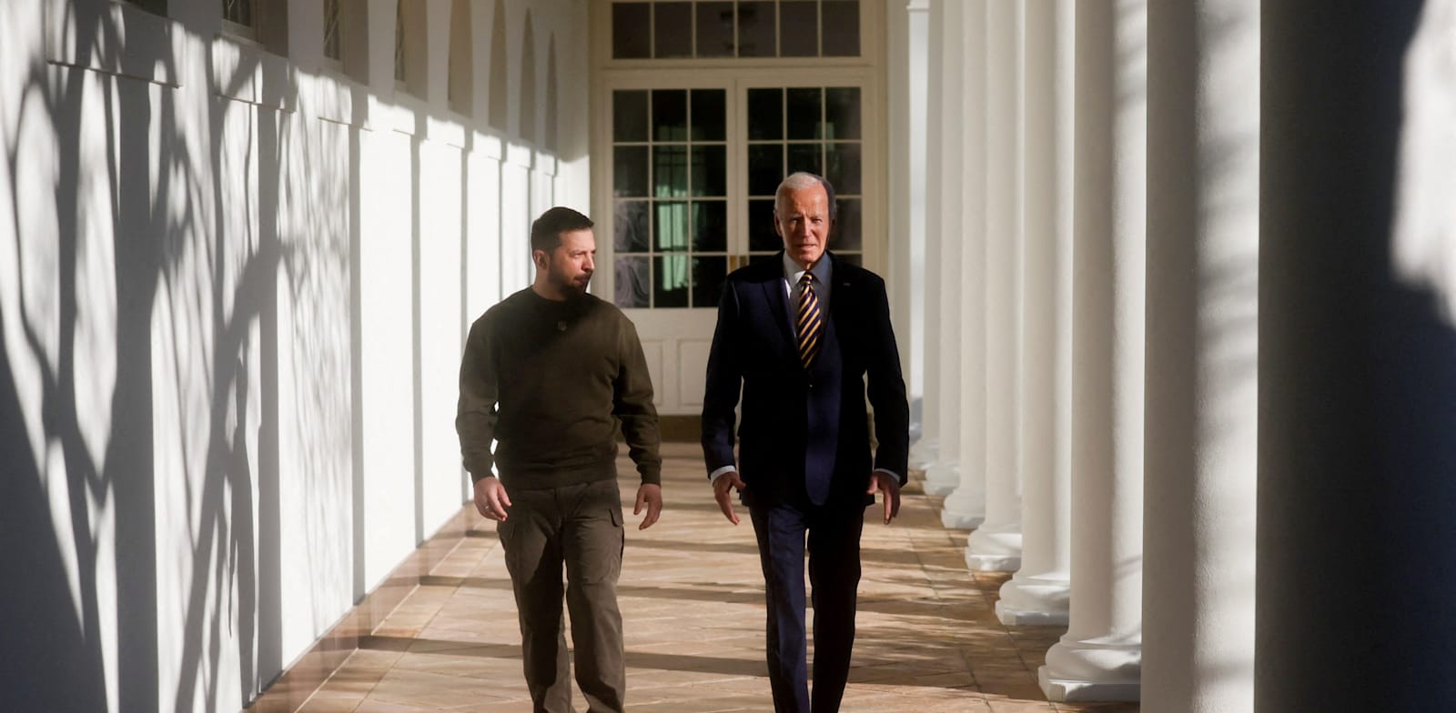 נשיא ארה''ב ג'ו ביידן ונשיא אוקראינה ולודומיר זלנסקי בבית הלבן בשבוע שעבר / צילום: Reuters, LEAH MILLIS