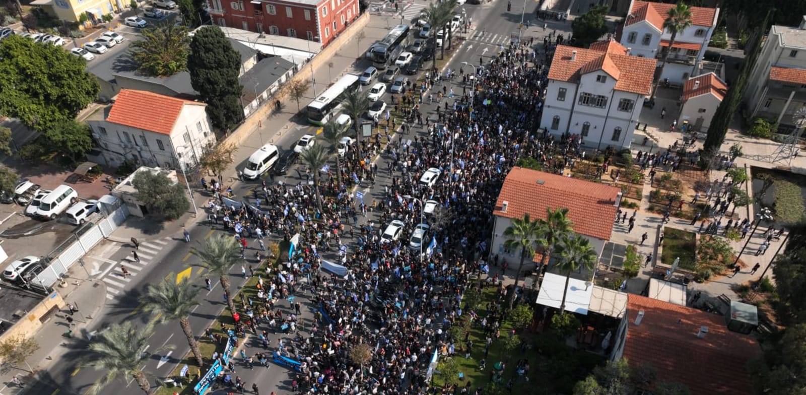 חסימת רחוב קפלן בתל אביב, במחאת ההייטקיסטים החודש / צילום: אור אדאר