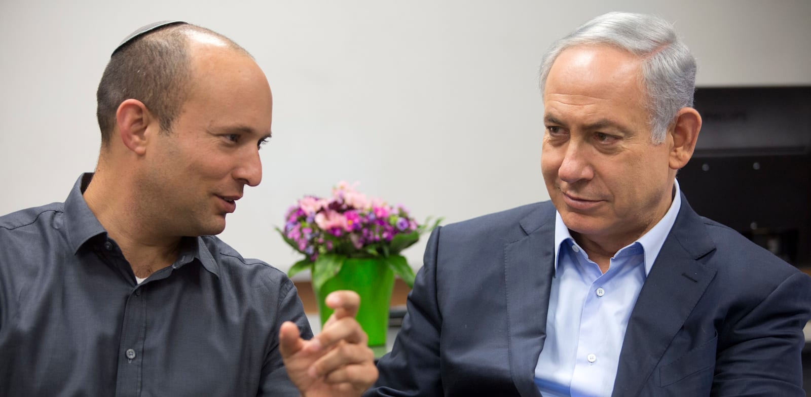 Naftali Bennett and Benjamin |Netanyahu credit: Moti Milrod, Ha'aretz