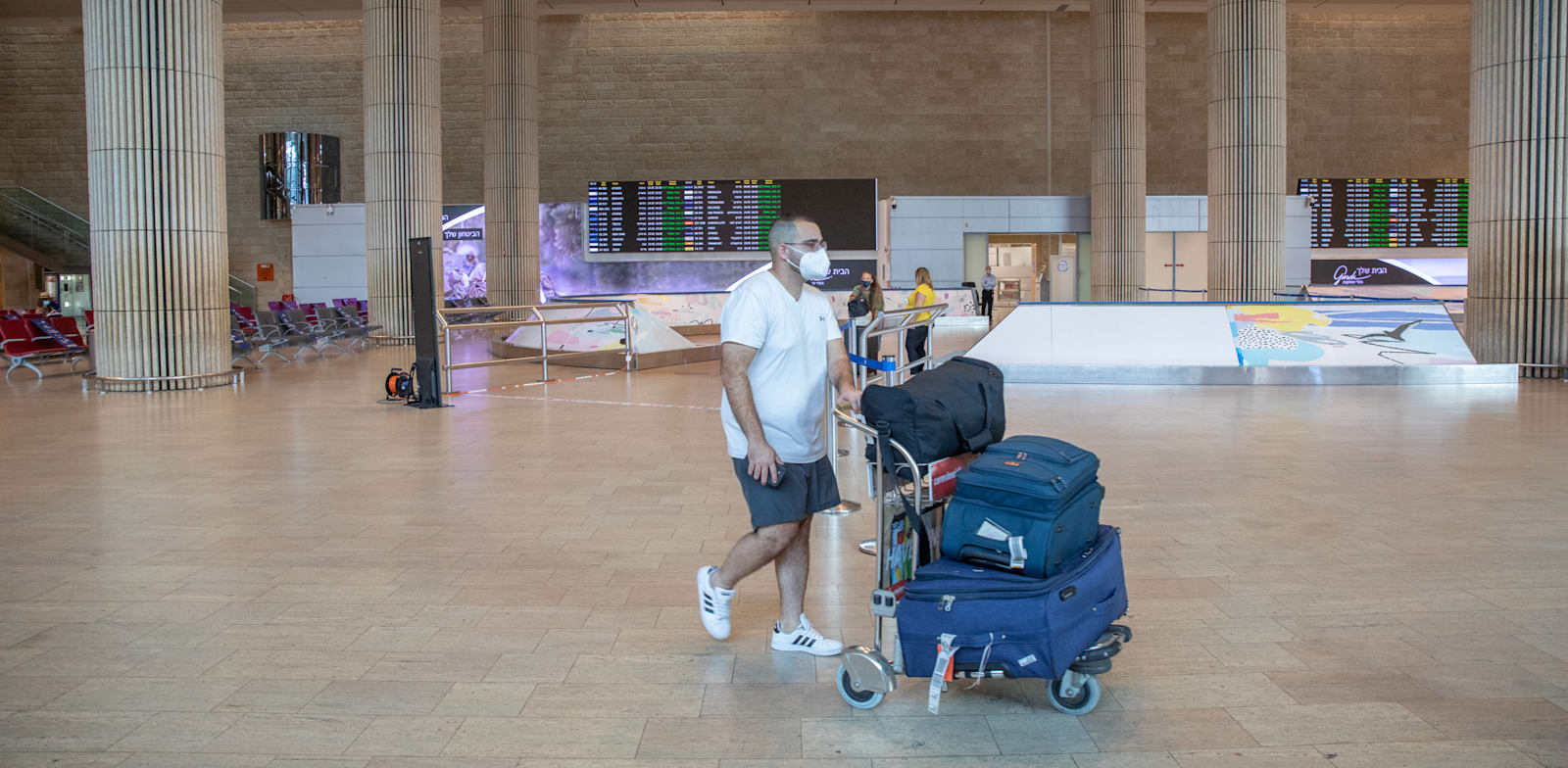 Ben Gurion Airport in the coronavirus pandemic  credit: Cadya Levy