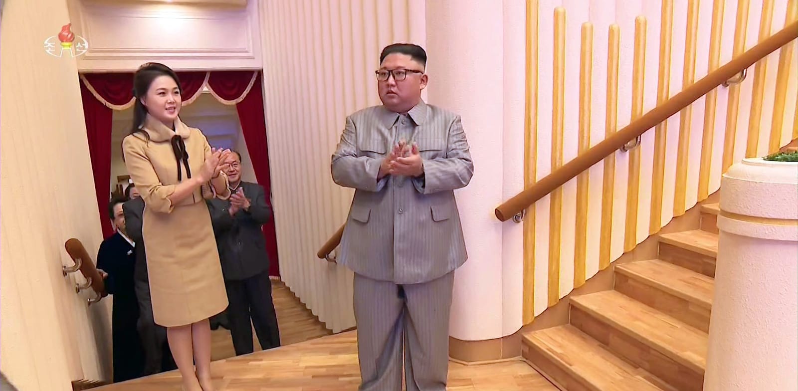 קים ג'ונג און ואשתו רי סול ג'ו בפתיחת שנת הירח החדשה / צילום: Reuters, Yonhap News Agency