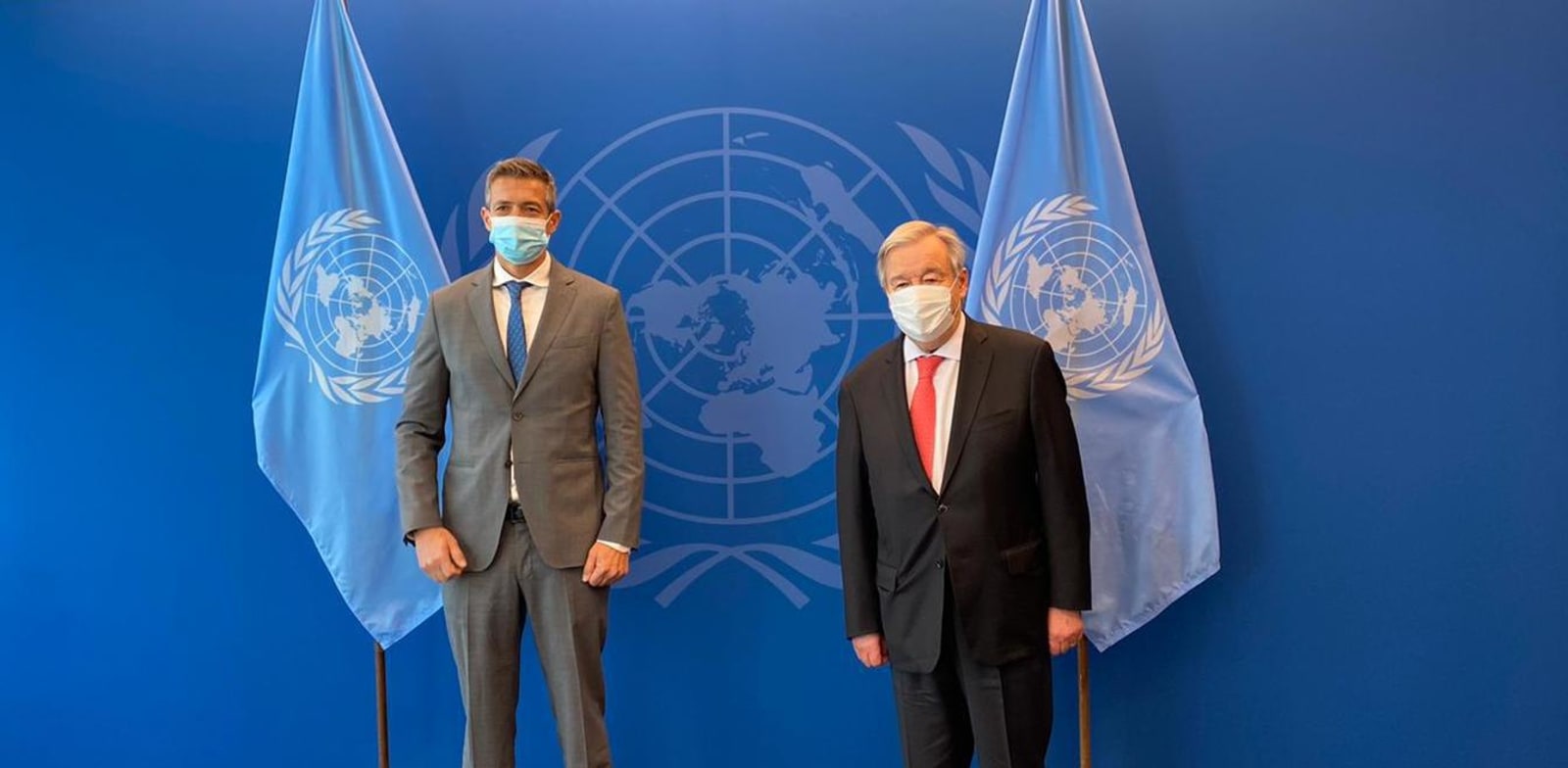 Yoaz Hendel with UN General Secretary Antonio Guterres  credit: Ministry of Communications spokespersonres
