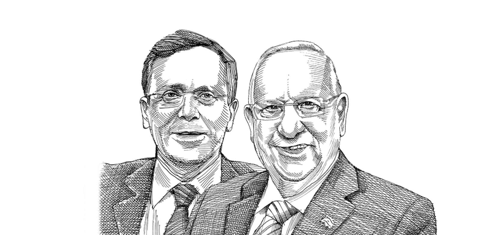 יצחק הרצוג ורובי ריבלין / איור: גיל ג'יבלי