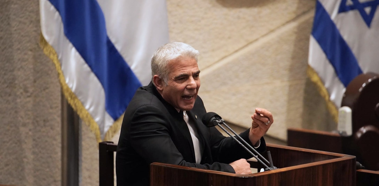 שר החוץ יאיר לפיד במליאת הכנסת / צילום: דני שם טוב, דוברות הכנסת