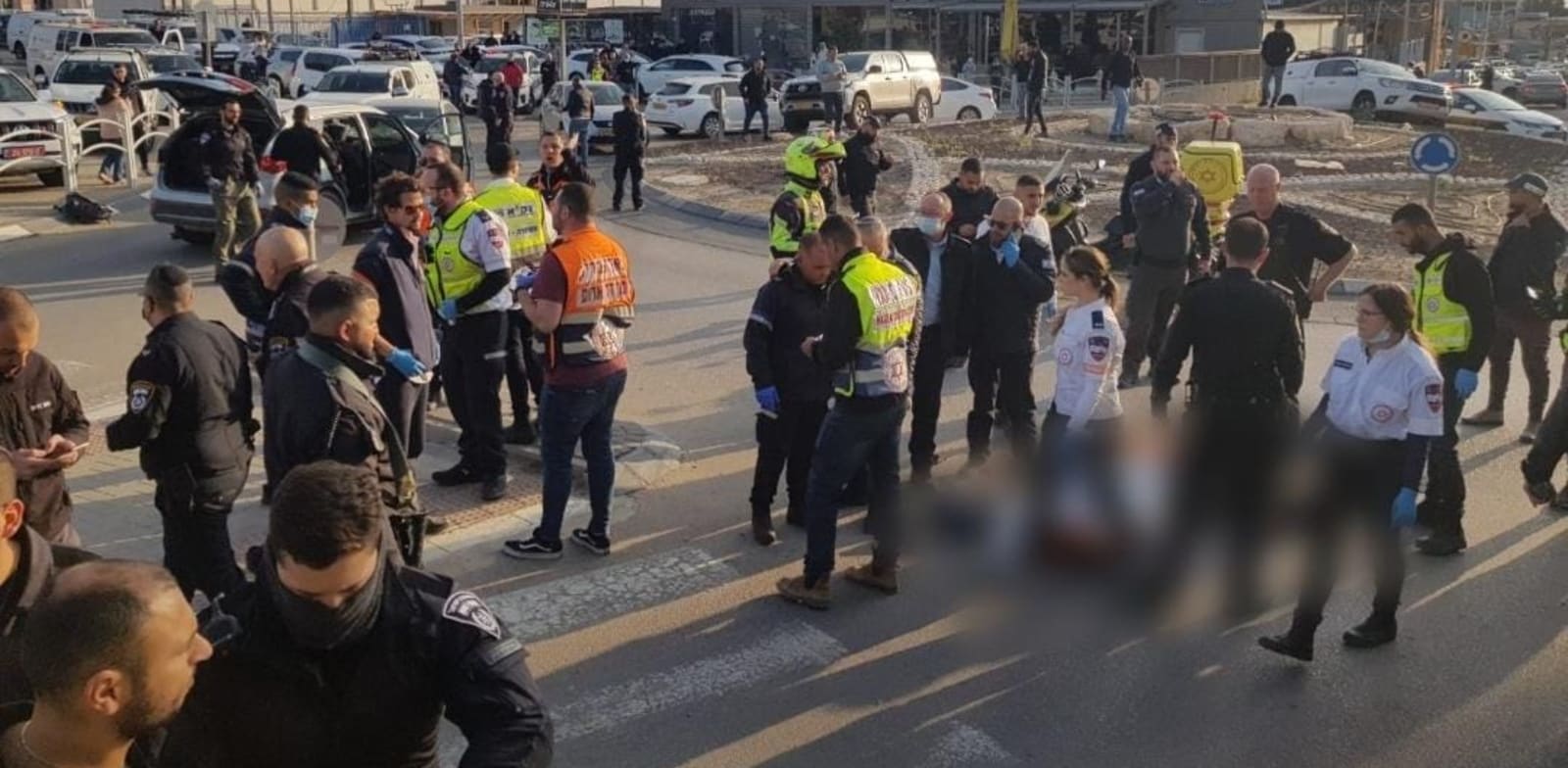 זירת הפיגוע בבאר שבע לפני כשבועיים / צילום: דוברות מד''א