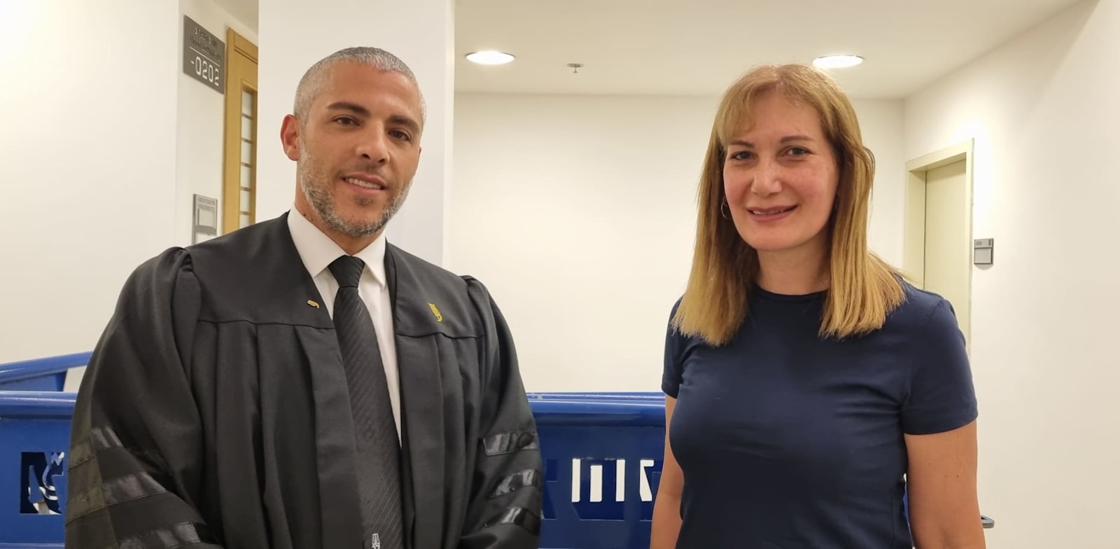 לורי שם טוב ועורך דינה שי שקד היום בבית המשפט / צילום: תמונה פרטית