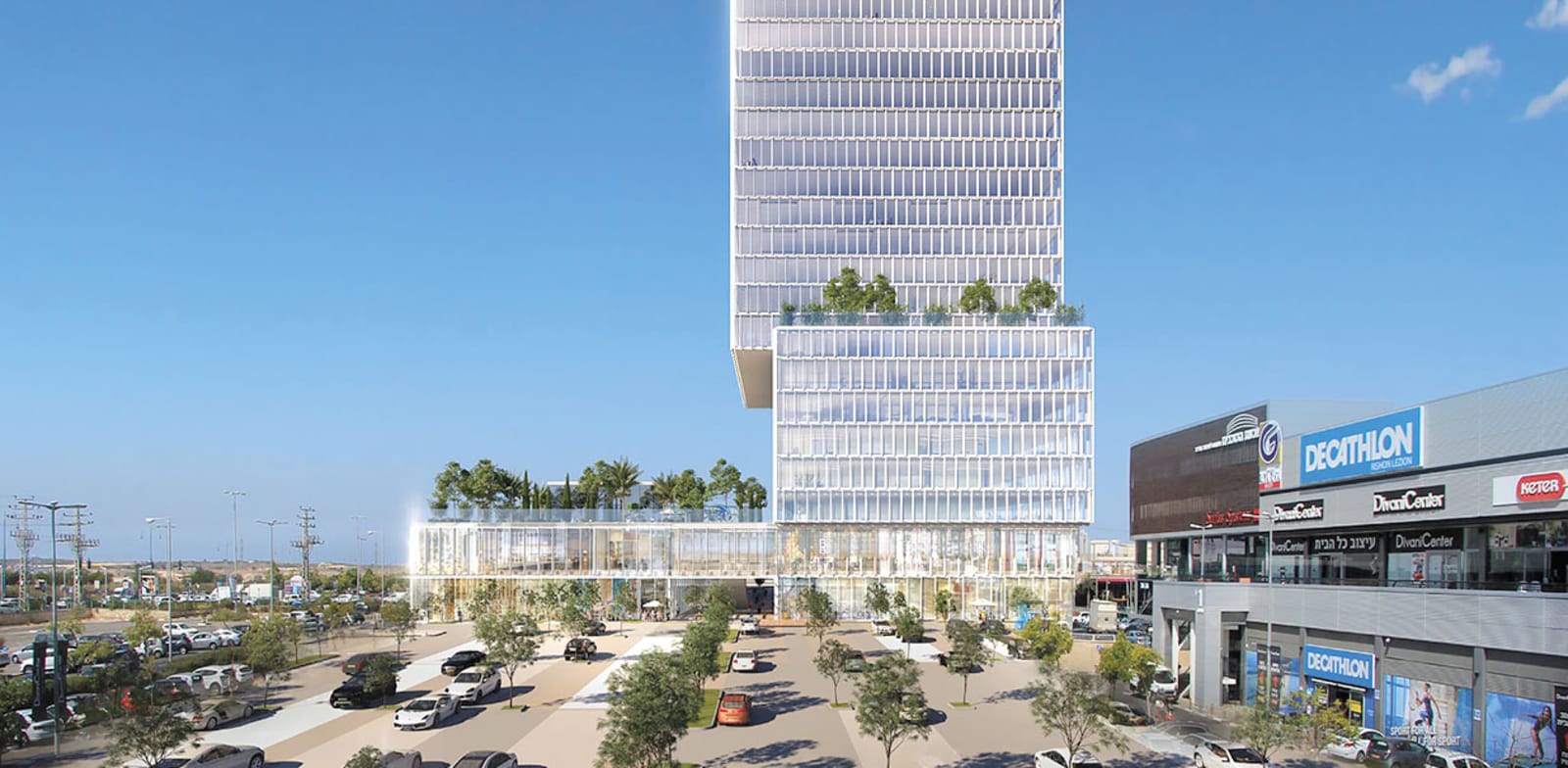 המגדל שייבנה מעל קניון G בראשון לציון / הדמיה: יח''צ