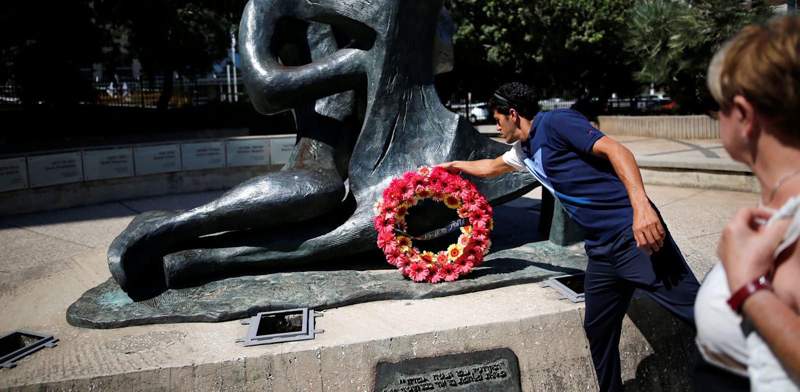 שחר צוברי בטקס זיכרון לקורבנות הטבח מאולימפיאדת מינכן / צילום: Reuters, Amir Cohen