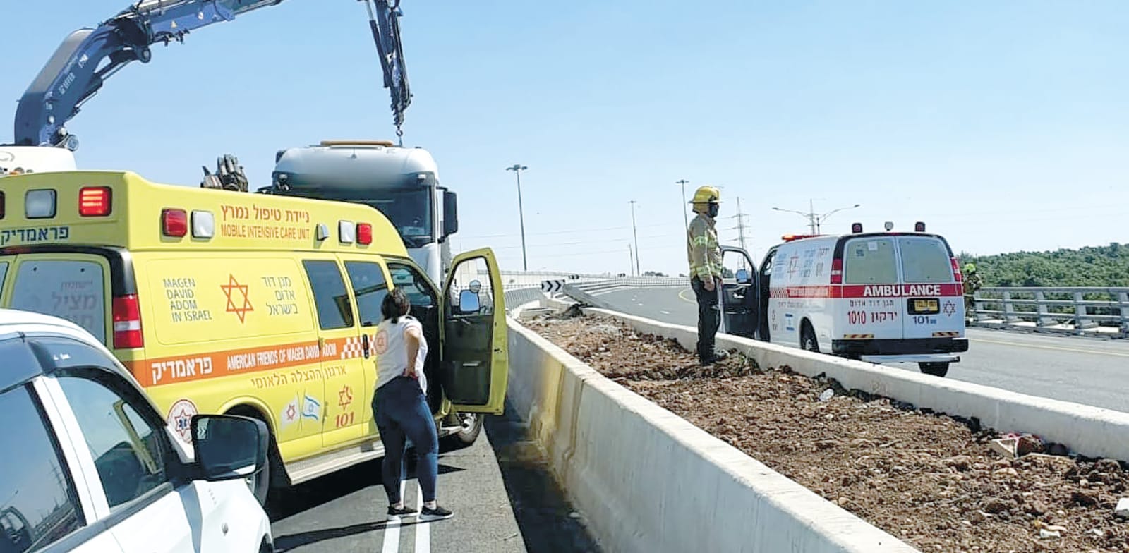 תאונת עבודה בכביש 444 בחודש שעבר / צילום: דוברות מד''א