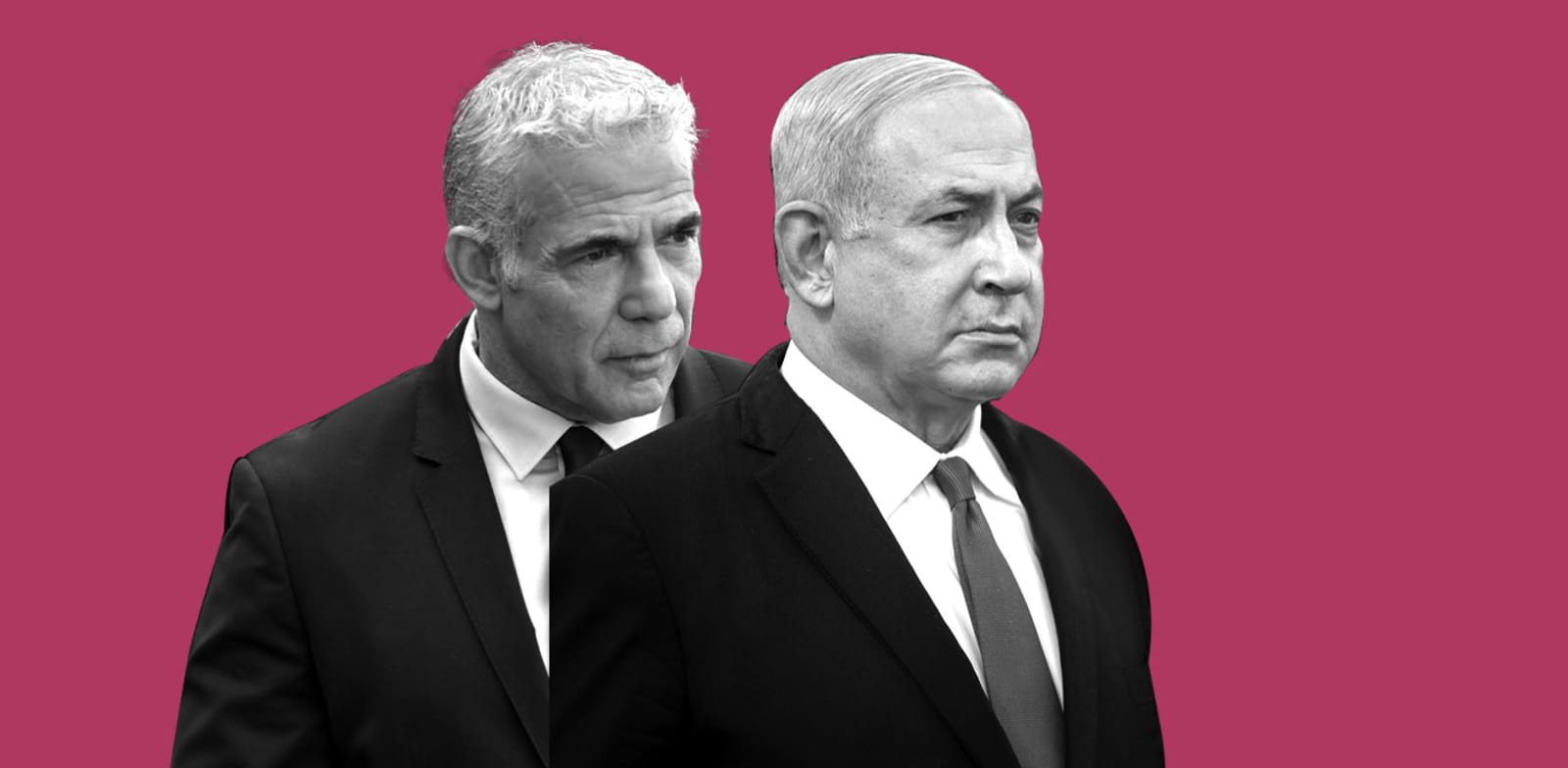 בנימין נתניהו ויאיר לפיד. הפרש קטן מפריד בין המחנות / צילום: פול פלאש 90, קובי גדעון - לע''מ
