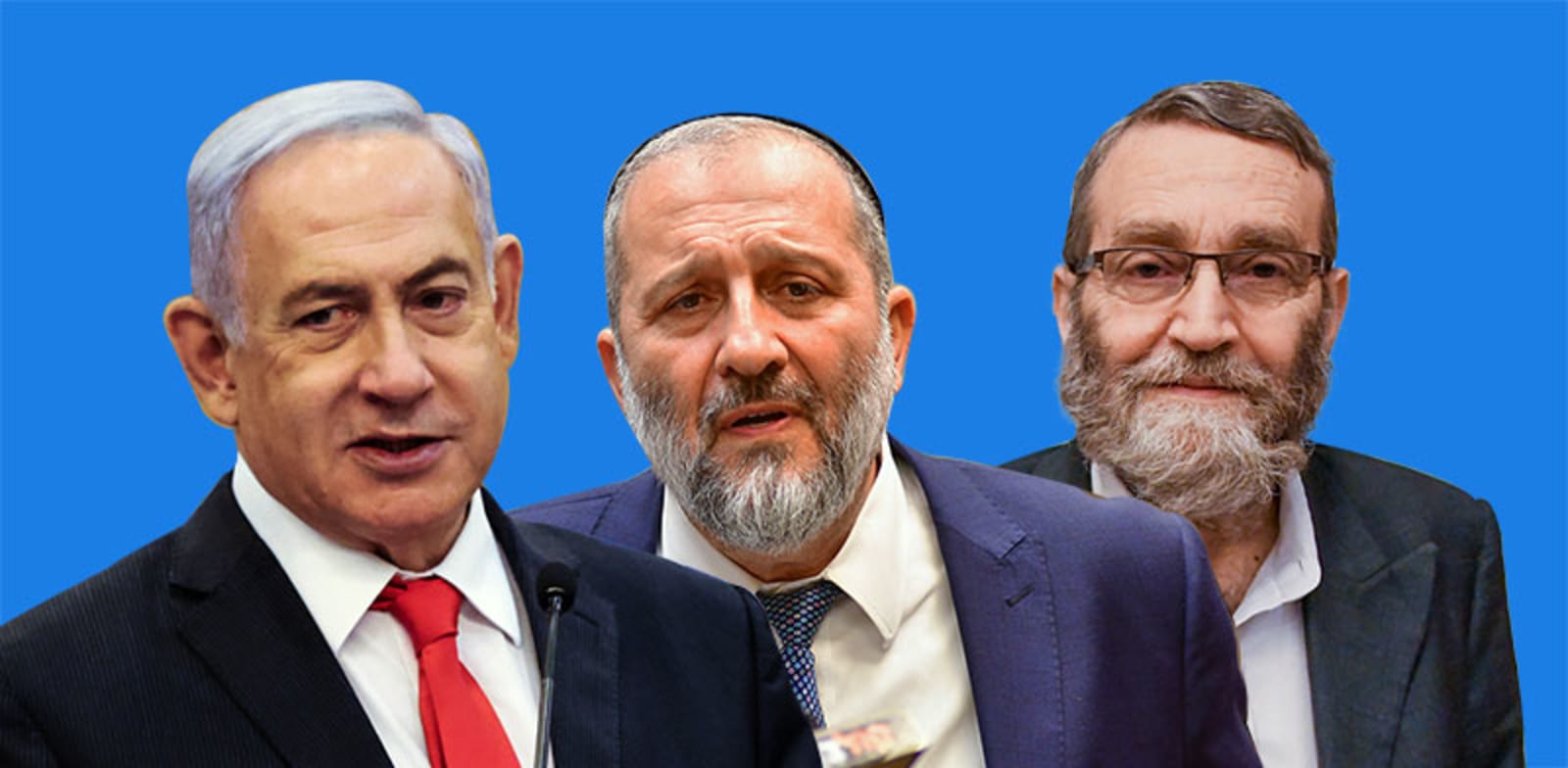 משה גפני, אריה דרעי, בנימין נתניהו / צילום: רפי קוץ, רויטרס