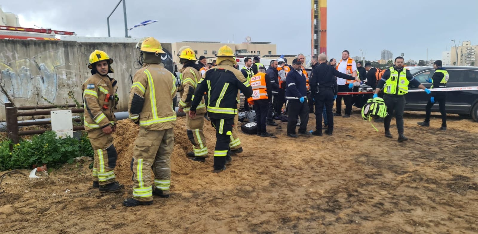 זירת התאונה באשדוד / צילום: כב''ה