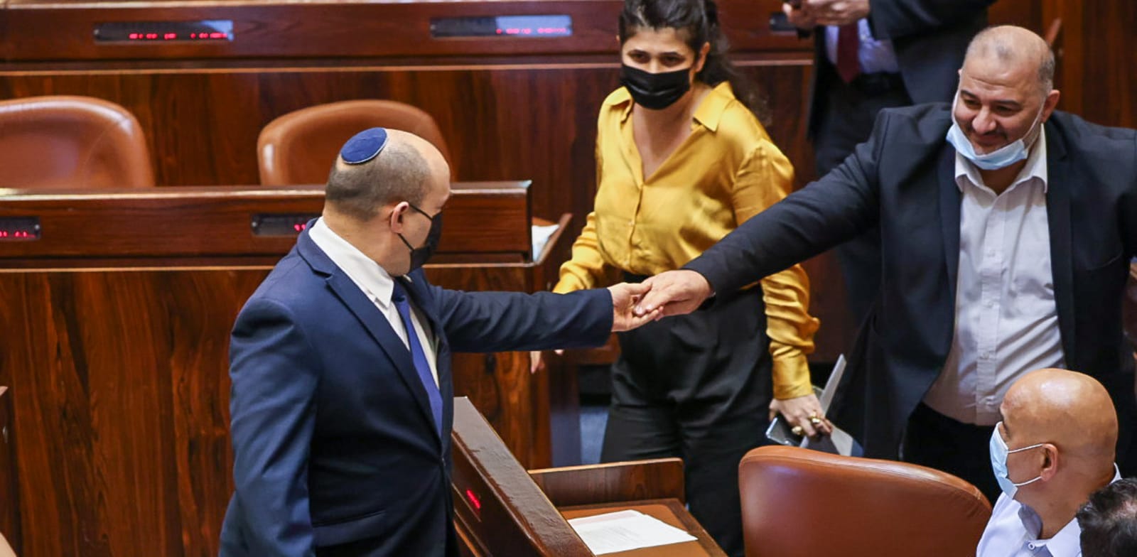 מנסור עבאס, בהצבעה על הקנאביס השבוע / צילום: נועם מושקוביץ, דוברות הכנסת