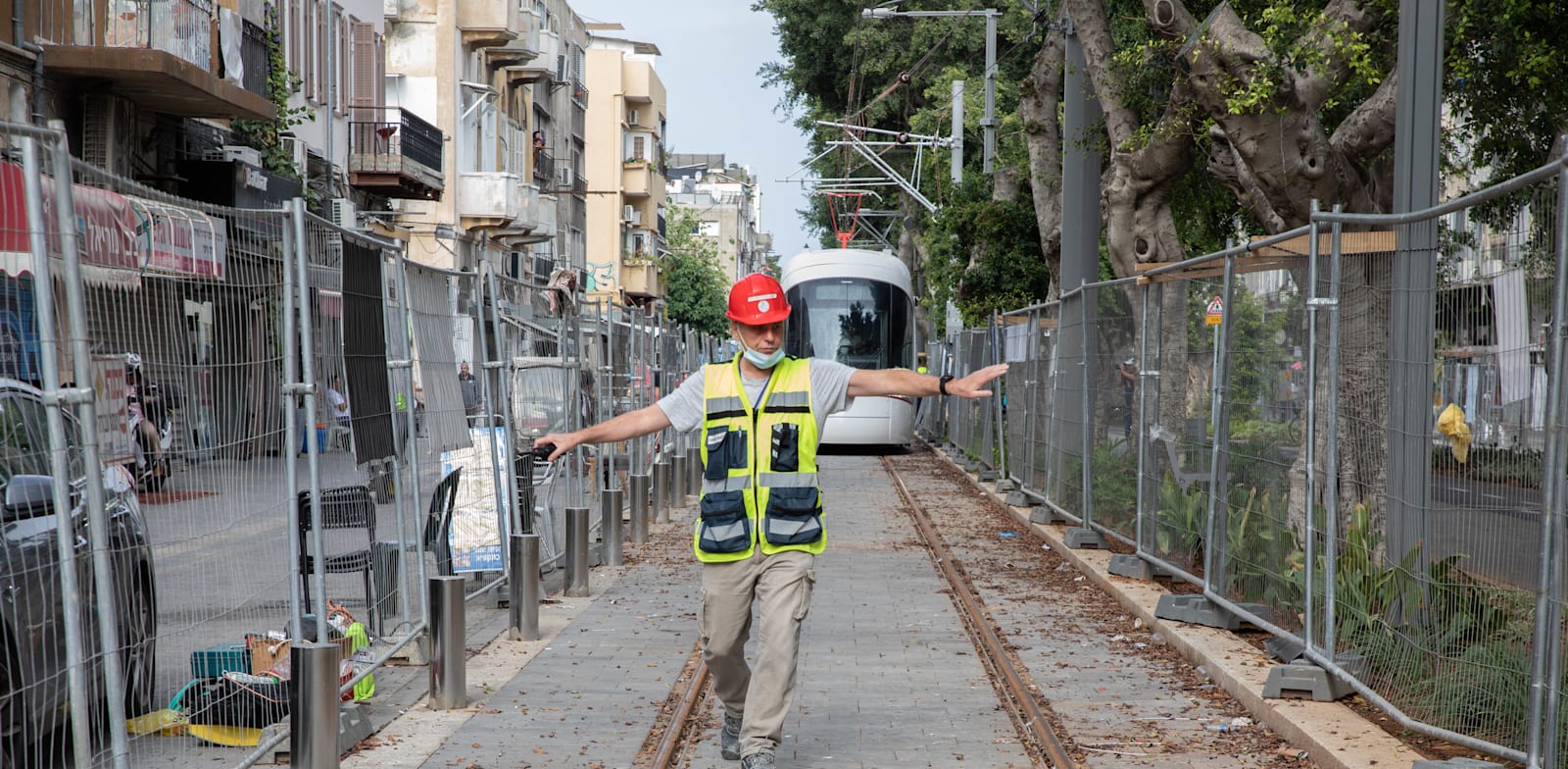 נסיעת מבחן של הרכבת הקלה בתל אביב / צילום: כדיה לוי