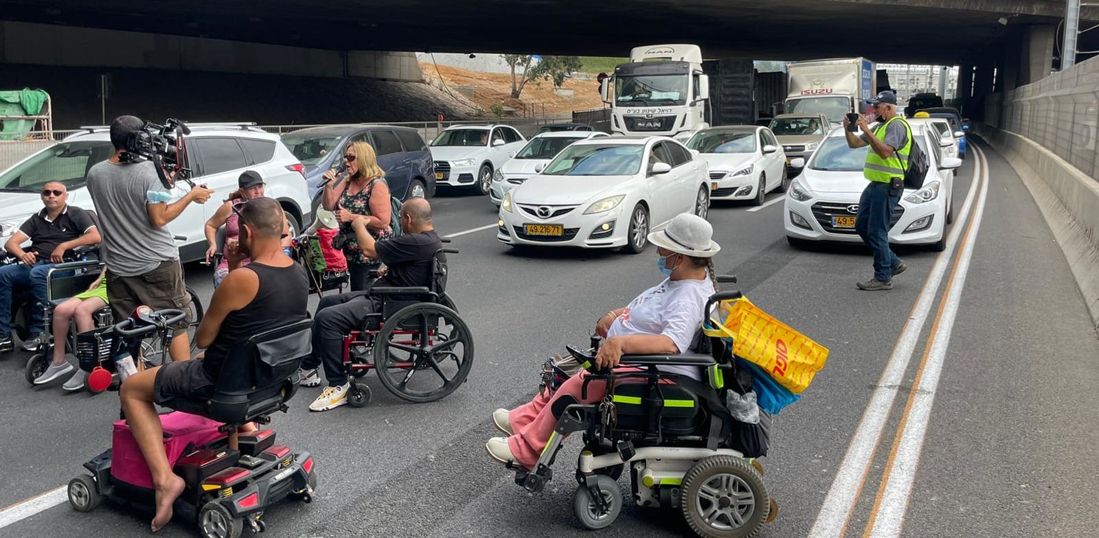 הפגנות הנכים באיילון / צילום: דוברות הנכים