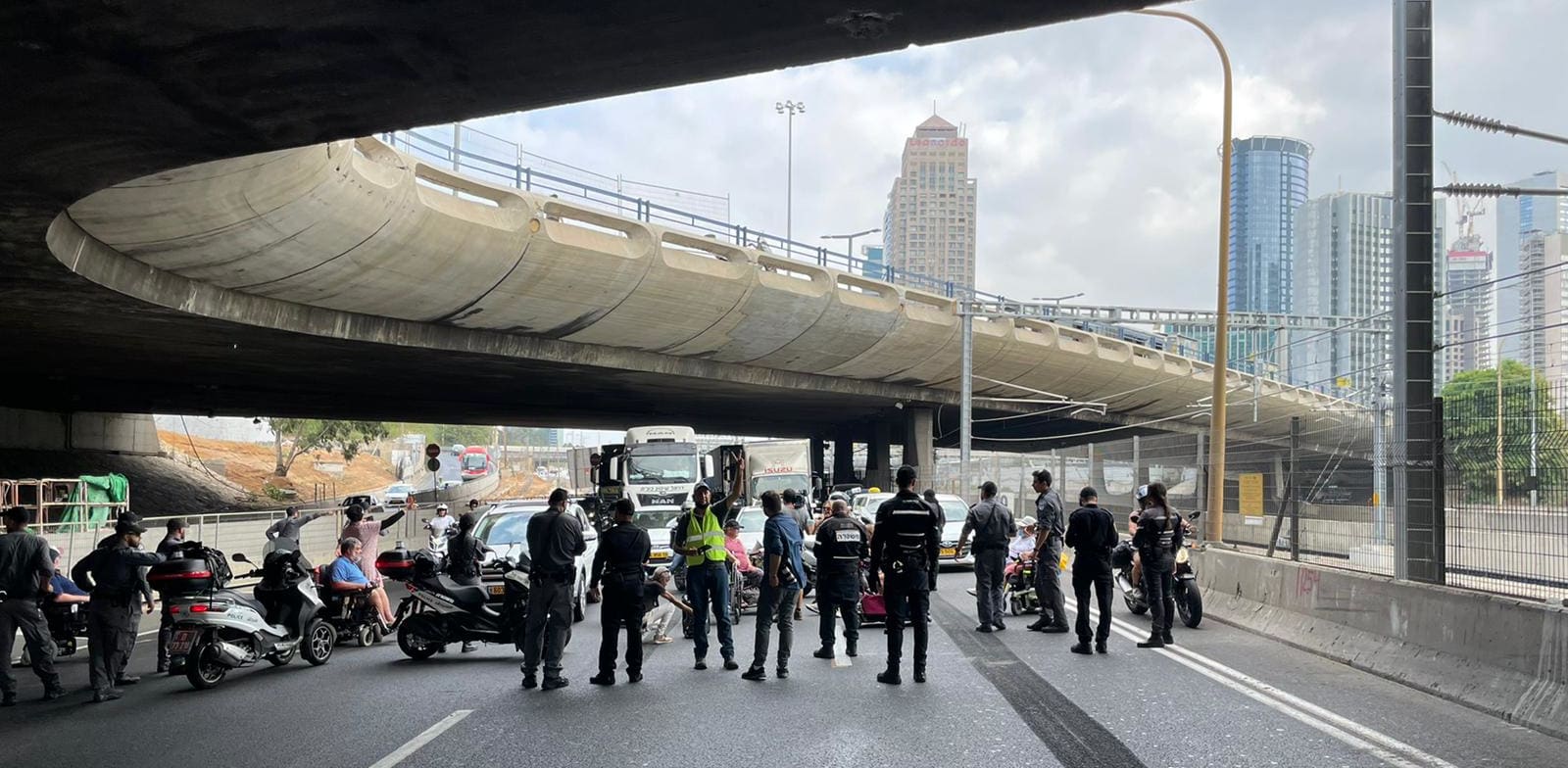 הפגנות הנכים באיילון / צילום: דוברות הנכים