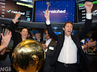 מנכ''ל ריסקיפייד עידו גל בטקס פתיחת המסחר בבורסת ניו יורק / צילום: CRC MEDIA