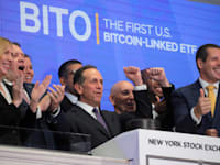 הנפקת קרן הסל של Proshares, שעוקבת אחרי חוזי הביטקוין / צילום: Reuters, Brendan McDermid