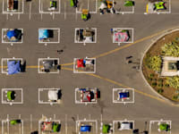 מתחם לינה של הומלסים שארגנה עיריית סן פרנסיסקו במאי 2020 בגלל הקורונה / צילום: Associated Press, Noah Berger