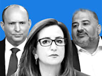 מימין:  מנסור עבאס, ג’ידא רינאוי-זועבי, נפתלי בנט / צילום: AP, Abir Sultan , נועם מושקוביץ, דוברות הכנסת, מארק ישראל סלם, הארץ