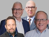 מימין לשמאל: עורכי הדין הדר טל, אמיר כהן-דור, אברהם אברמן ואפרים אברמזון / צילום: רמי זרנגר, מייקל דיניץ וקובי מהגר