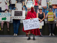 הפגנה נגד הביטול החוקתי להפלות באינדיאנפוליס, ארהב / צילום: Associated Press, AJ Mast)