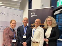 מימין: ד''ר לאה מאראש עורכת פטנטים במיתר, עו''ד דוד מירצ'ין, עו״ד ג׳רמי לוסטמן ונעמי מרילס / צילום: יח''צ