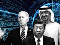 מוחמד בן זיאד, שי ג'ינפינג, ג'ו ביידן. / צילום: Thanassis Stavrakis, CHINA DAILY AP, Alex Brandon